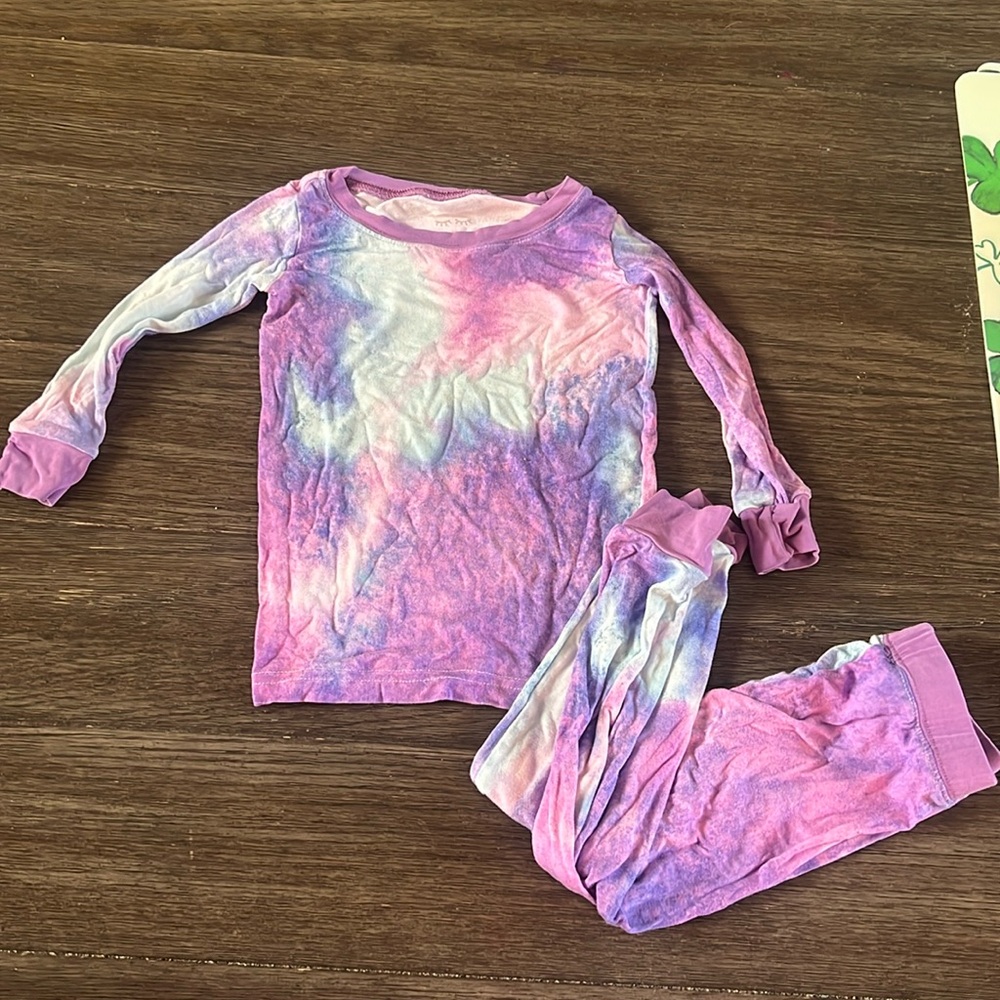 Little Sleepies Purple Watercolor long sleeve and pants set